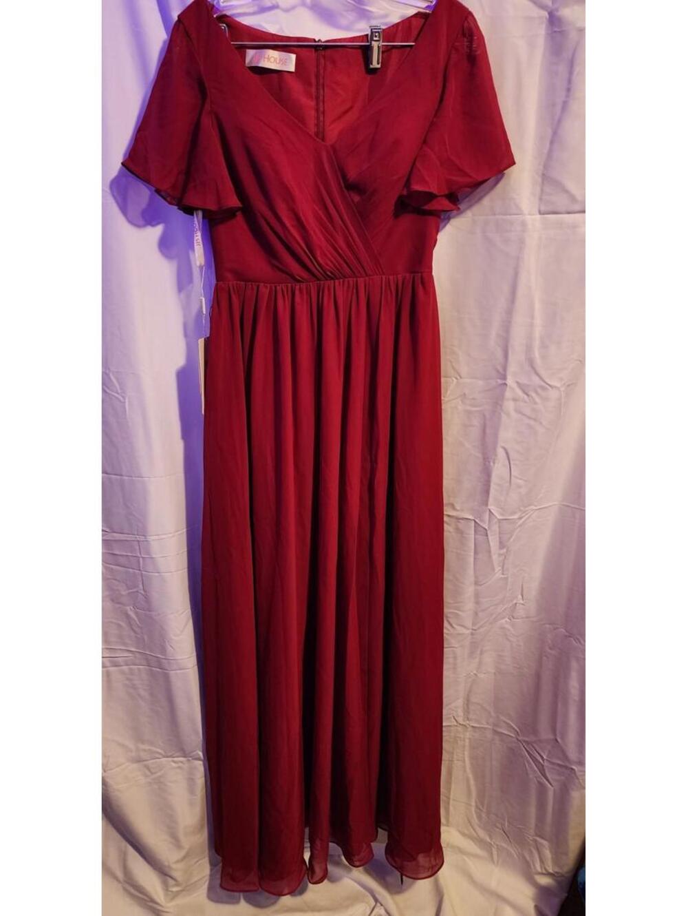 NWT JJs House Beautiful Long Maxi Burgundy Dress. Size 4